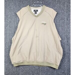 Antigua Golf Vest Men XXL Tan Charlotte National North Carolina V-Neck Windshirt